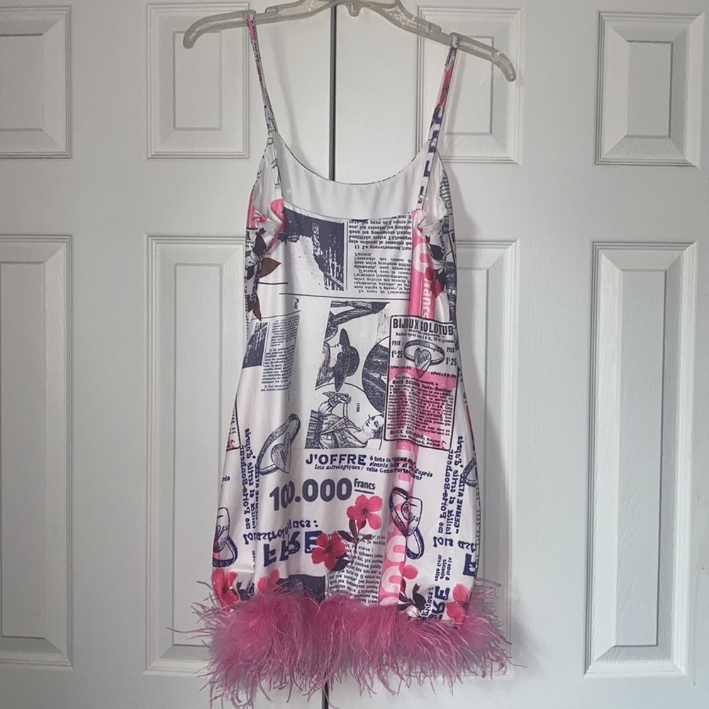 Feather Trim Dress - Picture 3 of 4